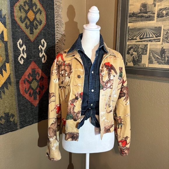 Iconic Vintage Ralph Lauren Cropped Rodeo Western Jacket Size Medium - Picture 3 of 10